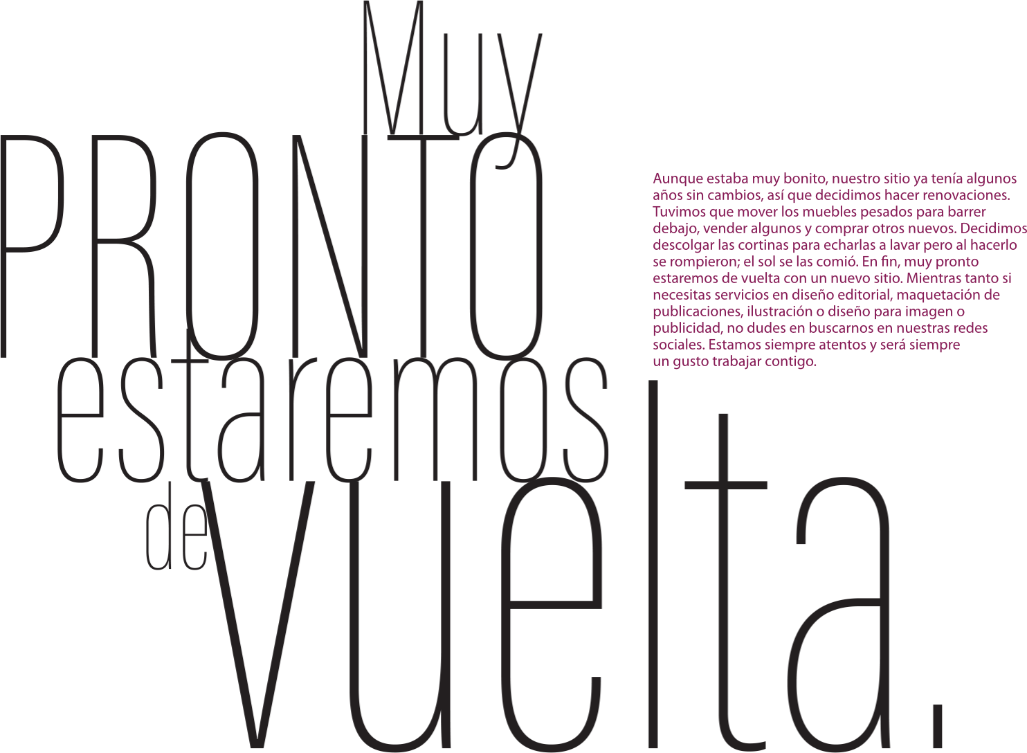 volvemos pronto